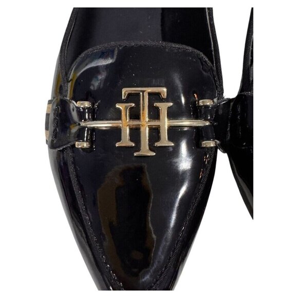 Tommy Hilfiger Black and gold patent leather flats ladies size 7.5 - Picture 5 of 7
